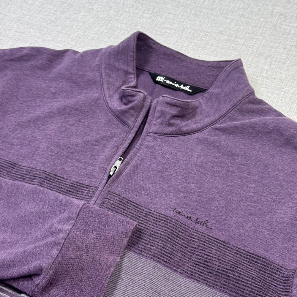 Travis Mathew 1/4 Zip Golf Pullover Mens XL Purple Mock Neck Cotton‎ Polyester